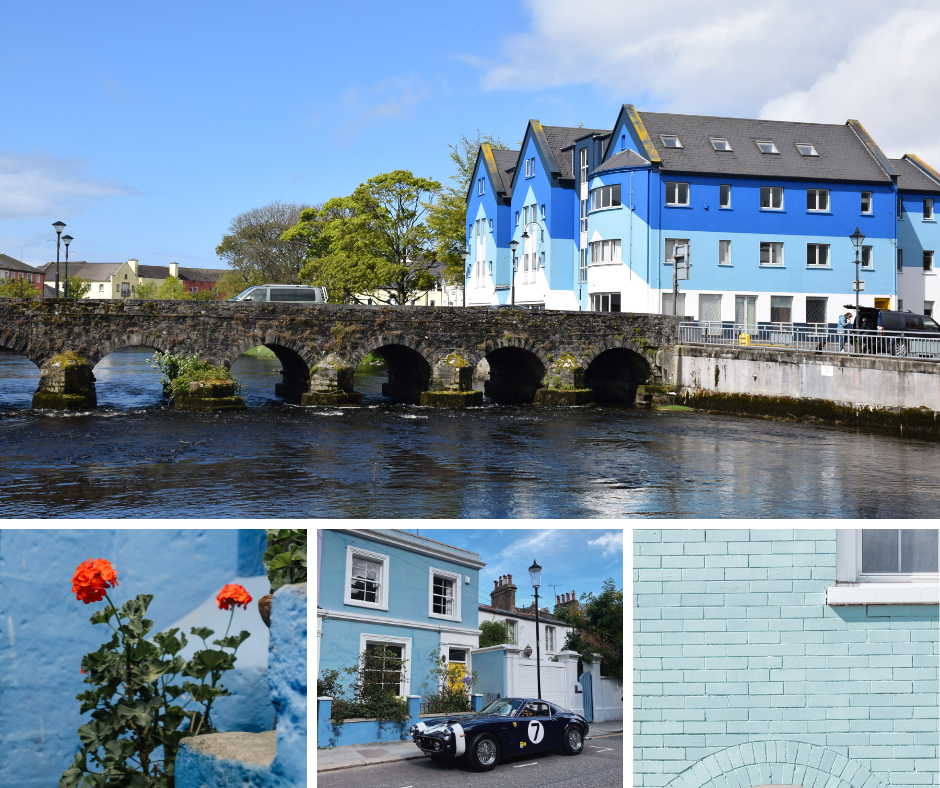 Blue painted houses